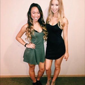 Green Flowy Loose Tank Dress